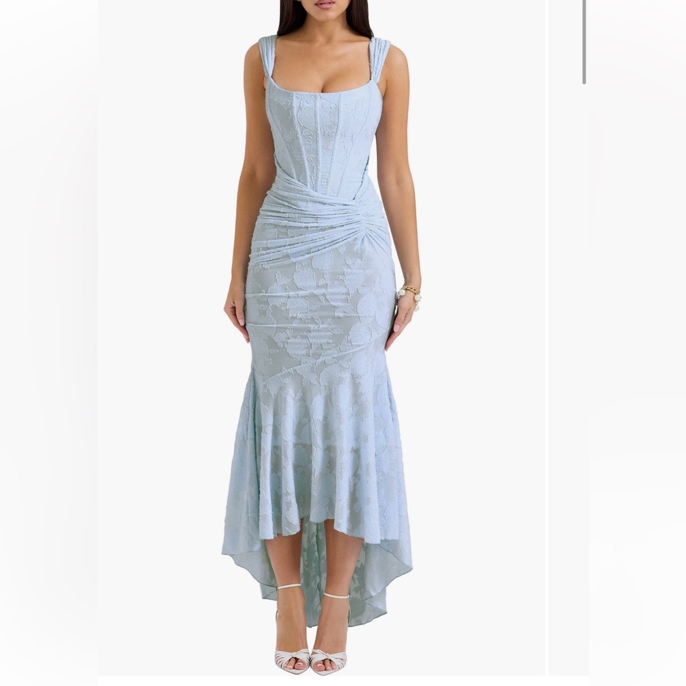 House of CB Cesca Floral Ruched High-Low Corset Dress